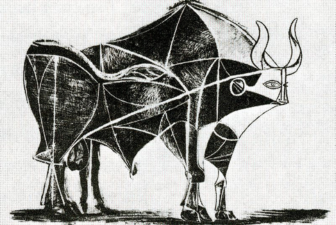 Bull (1945) - A lithograph that showcases Picasso's evolving abstraction